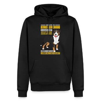 Berner Sennenhund Geschenkideen - Männer Premium Bio Hoodie - Schwarz - Vorne - Nico (187cm)
