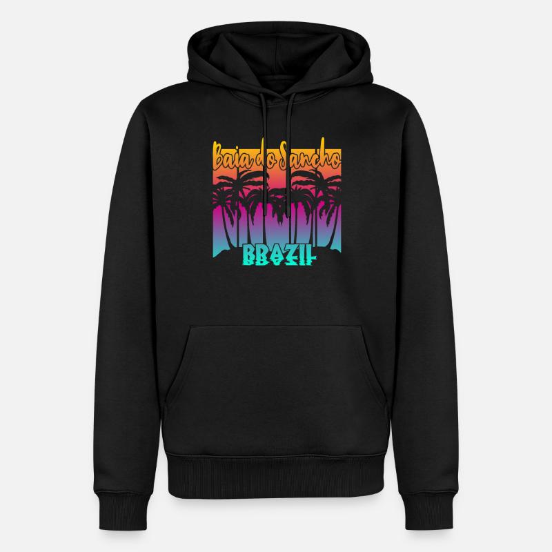 Baia do Sancho - Brésil - Sweat à capuche Premium bio Homme - noir