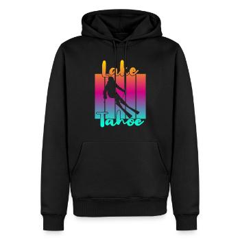 Lake Tahoe - Männer Premium Bio Hoodie - Schwarz - Vorne - Nico (187cm)