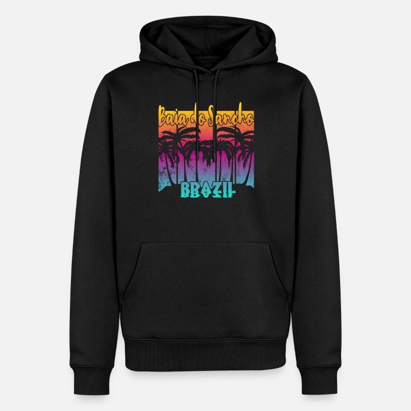 Baia do Sancho - Brésil - Sweat à capuche Premium bio Homme - noir