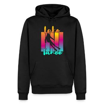 Lake Tahoe - Männer Premium Bio Hoodie - Schwarz - Vorne - Nico (187cm)