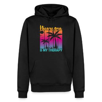 Le Nicaragua est ma thérapie - Sweat à capuche Premium bio Homme - noir - Devant - Nico (187cm)