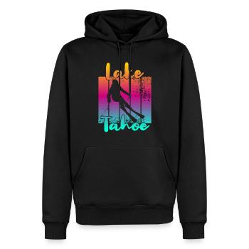 Lac Tahoe - Sweat à capuche Premium bio Homme - noir - Devant - Nico (187cm)