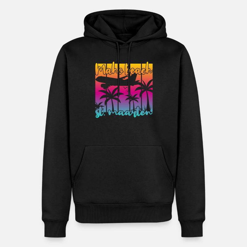 Maho Beach St. Maarten - Sweat à capuche Premium bio Homme - noir
