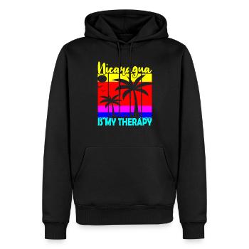 Le Nicaragua est ma thérapie - Sweat à capuche Premium bio Homme - noir - Devant - Nico (187cm)