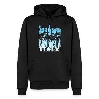 Vintage Sardinia Italy Sonnenuntergang - Männer Premium Bio Hoodie - Schwarz - Vorne - Nico (187cm)