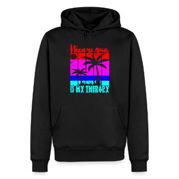 Le Nicaragua est ma thérapie - Sweat à capuche Premium bio Homme - noir - Devant - Nico (187cm)