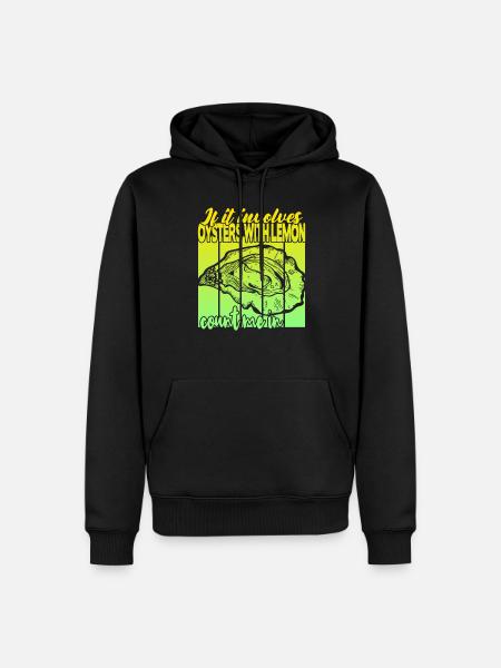Austern mit Zitrone - Männer Premium Bio Hoodie - Schwarz