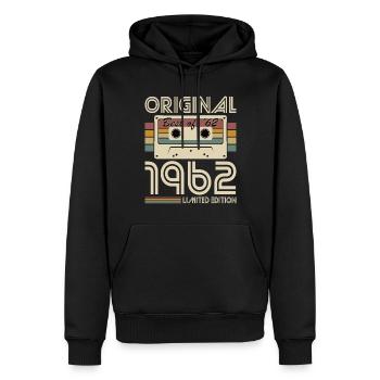 60. Geburtstag Jahrgang 1962 Original Best of 1962 - Männer Premium Bio Hoodie - Schwarz - Vorne - Nico (187cm)