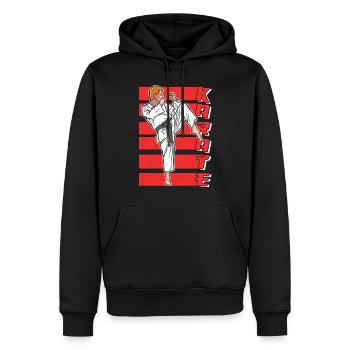 Karaté Fighter Arts martiaux Dictons Arts martiaux - Sweat à capuche Premium bio Homme - noir - Devant - Nico (187cm)