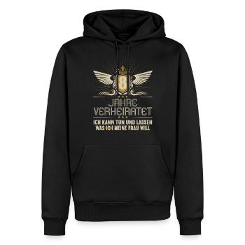 8 Jahre verheiratet kann tun 8.Hochzeitstag - Männer Premium Bio Hoodie - Schwarz - Vorne - Nico (187cm)