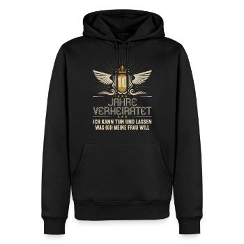 10 Jahre verheiratet kann tun 10.Hochzeitstag - Männer Premium Bio Hoodie - Schwarz - Vorne - Nico (187cm)