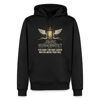 35 Jahre verheiratet kann tun 35.Hochzeitstag - Männer Premium Bio Hoodie - Schwarz - Vorne - Nico (187cm)