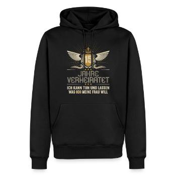 15 Jahre verheiratet kann tun 15.Hochzeitstag - Männer Premium Bio Hoodie - Schwarz - Vorne - Nico (187cm)