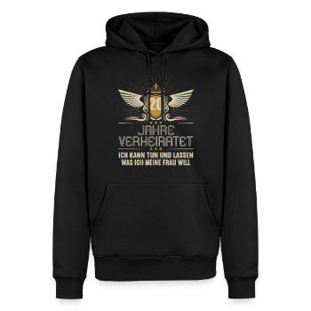 20 Jahre verheiratet kann tun 20.Hochzeitstag - Männer Premium Bio Hoodie - Schwarz - Vorne - Nico (187cm)