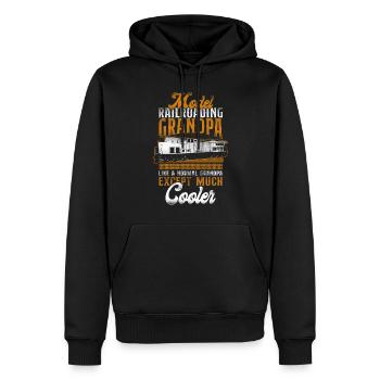 Conducteur de train diesel de marchandises - Sweat à capuche Premium bio Homme - noir - Devant - Nico (187cm)