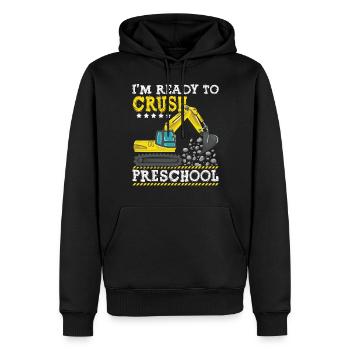 Les enfants que je suis prêt à écraser la construction préscolaire - Sweat à capuche Premium bio Homme - noir - Devant - Nico (187cm)