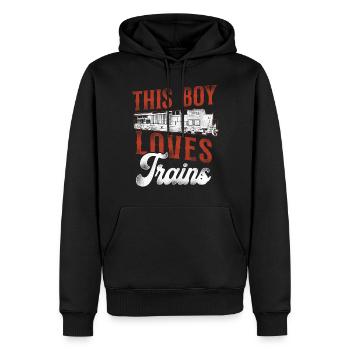 Freight Diesel Train Driver - Men’s Premium Organic Hoodie - black - Front - Nico (187cm)