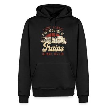 Conducteur de train diesel de marchandises - Sweat à capuche Premium bio Homme - noir - Devant - Nico (187cm)