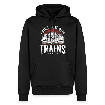 Freight Diesel Train Driver - Men’s Premium Organic Hoodie - black - Front - Nico (187cm)