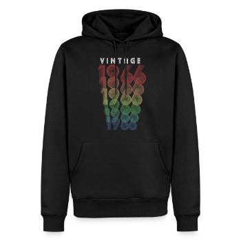 Millésime 1966 Année de naissance 1966 Millésime Anniversaire - Sweat à capuche Premium bio Homme - noir - Devant - Nico (187cm)