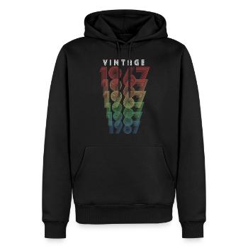 Millésime 1967 Année de naissance 1967 Millésime Anniversaire - Sweat à capuche Premium bio Homme - noir - Devant - Nico (187cm)