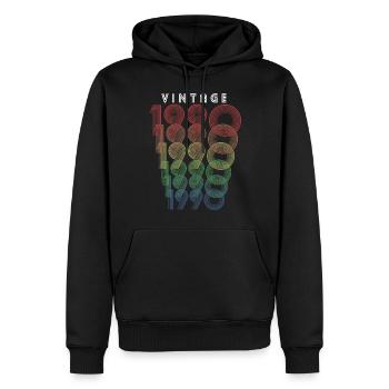 Vintage 1990 Geburtsjahr 1990 Jahrgang Geburtstag - Männer Premium Bio Hoodie - Schwarz - Vorne - Nico (187cm)