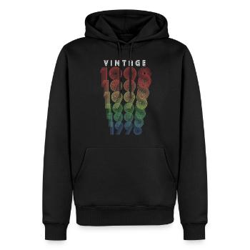 Millésime 1998 Année de naissance 1998 Millésime Anniversaire - Sweat à capuche Premium bio Homme - noir - Devant - Nico (187cm)