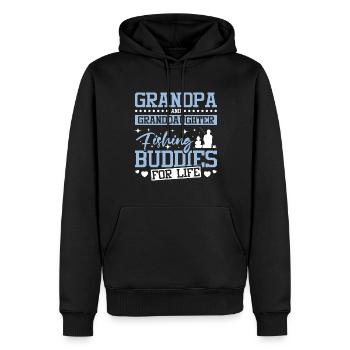 Copains de pêche de grand-père et grand-père pour la vie - Sweat à capuche Premium bio Homme - noir - Devant - Nico (187cm)