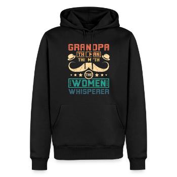 Grand-père le chuchoteur des femmes - Sweat à capuche Premium bio Homme - noir - Devant - Nico (187cm)