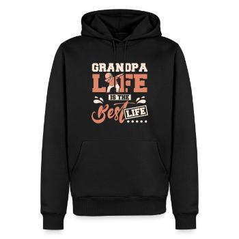 La vie de grand-père est la meilleure vie - Sweat à capuche Premium bio Homme - noir - Devant - Nico (187cm)