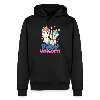 Bébé Einhorn Licorne - Sweat à capuche Premium bio Homme - noir - Devant - Nico (187cm)