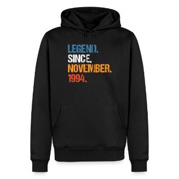 Légende depuis novembre 1994 Anniversaire - Sweat à capuche Premium bio Homme - noir - Devant - Nico (187cm)
