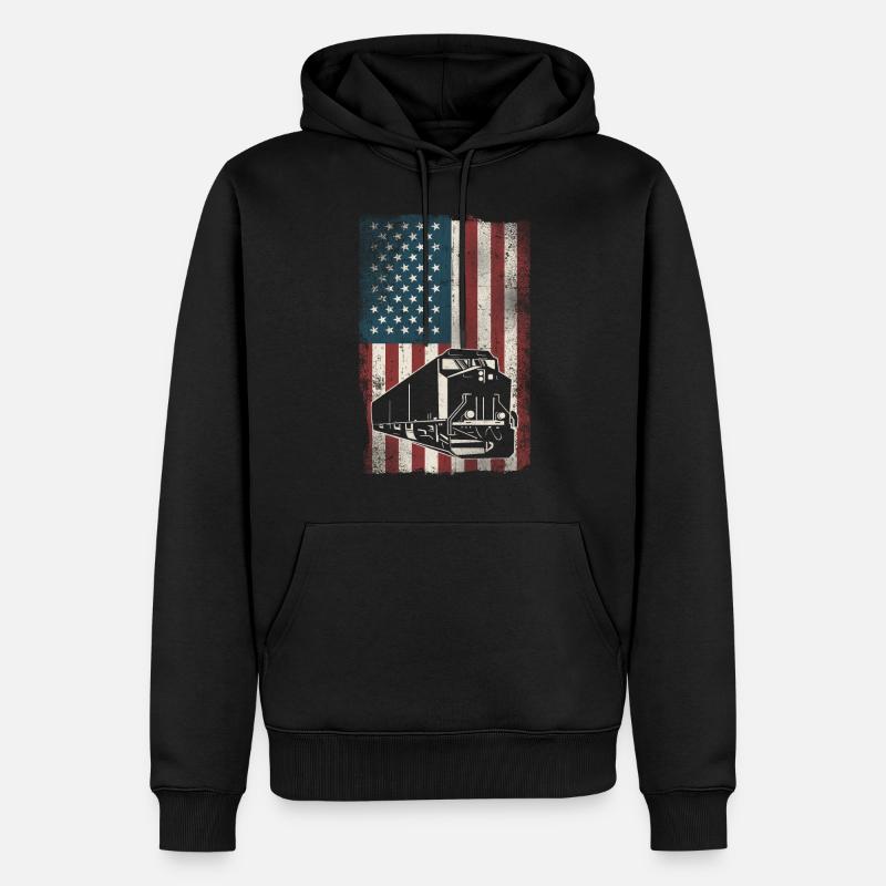 Freight Diesel Train Driver - Männer Premium Bio Hoodie - Schwarz
