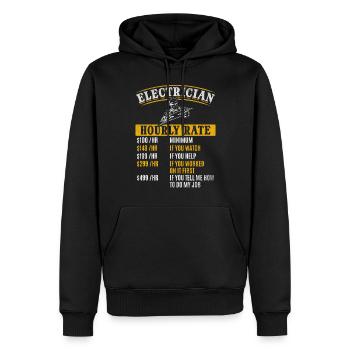 Stundensatz für Elektroingenieur Elektriker - - Männer Premium Bio Hoodie - Schwarz - Vorne - Nico (187cm)