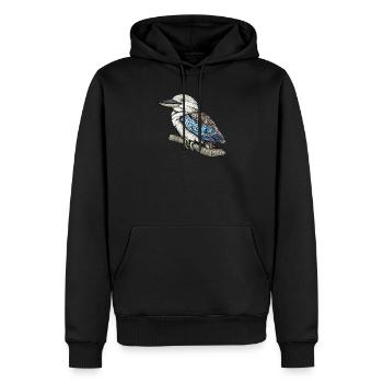 Kookaburra I Eisvogel Naturschutz für Ornithologe - Männer Premium Bio Hoodie - Schwarz - Vorne - Nico (187cm)