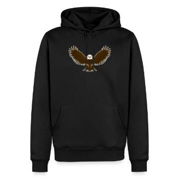 Bird of Prey Animal Eagle Motif with Bird Motif - Men’s Premium Organic Hoodie - black - Front - Nico (187cm)