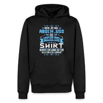 Realschule bestanden Realschulabschluss 2022 - Männer Premium Bio Hoodie - Schwarz - Vorne - Nico (187cm)