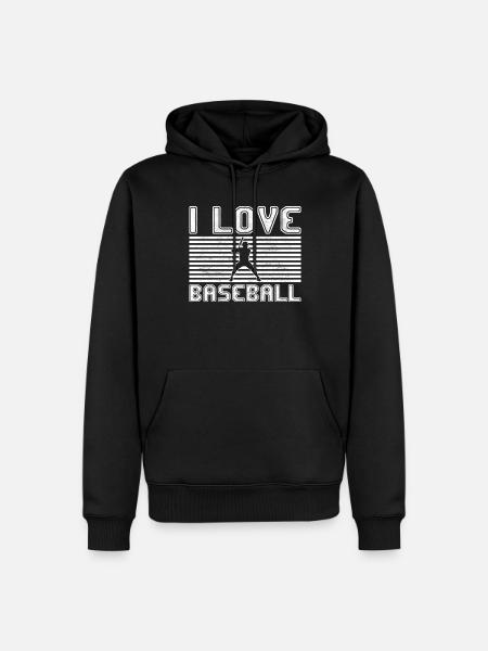 I love baseball - Men’s Premium Organic Hoodie - black