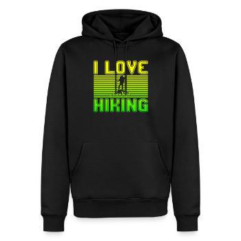 I love hiking - Männer Premium Bio Hoodie - Schwarz - Vorne - Nico (187cm)