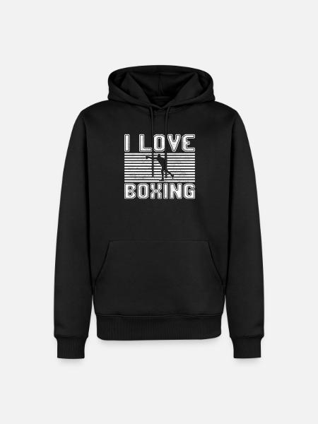 J’adore la boxe - Sweat à capuche Premium bio Homme - noir