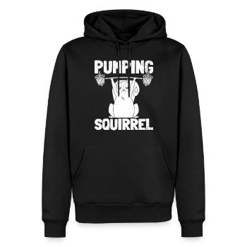 Pompage Écureuil Powerlifting Écureuil - Sweat à capuche Premium bio Homme - noir - Devant - Nico (187cm)