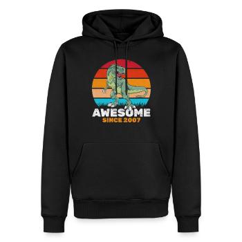 Fantastique depuis 2007 Amateur de dinosaures Dino - Sweat à capuche Premium bio Homme - noir - Devant - Nico (187cm)