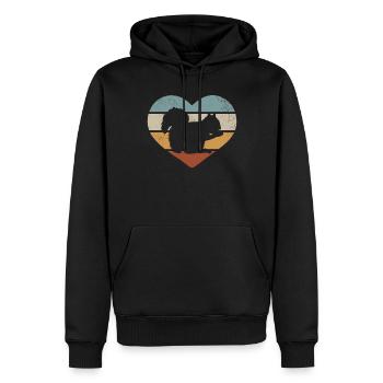 Écureuil Coeur Écureuil Amant doux - Sweat à capuche Premium bio Homme - noir - Devant - Nico (187cm)