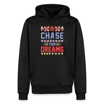 Vivez vos rêves Licorne - Sweat à capuche Premium bio Homme - noir - Devant - Nico (187cm)
