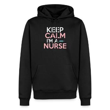 Ruhe bewahren ich bin eine Krankenschwester - Männer Premium Bio Hoodie - Schwarz - Vorne - Nico (187cm)