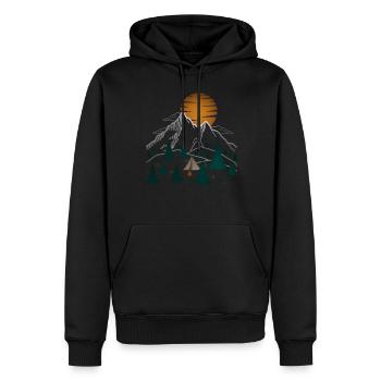 Camping in den Bergen - Männer Premium Bio Hoodie - Schwarz - Vorne - Nico (187cm)