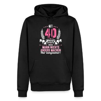 Mit 40 nichts anders nur langsamer 40 Geburtstag - Männer Premium Bio Hoodie - Schwarz - Vorne - Nico (187cm)