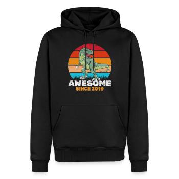 Fantastique depuis 2010 Amateur de dinosaures Dino - Sweat à capuche Premium bio Homme - noir - Devant - Nico (187cm)