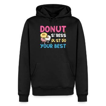 Test Day Kids - Donut Stress Just Do Your Best - Men’s Premium Organic Hoodie - black - Front - Nico (187cm)